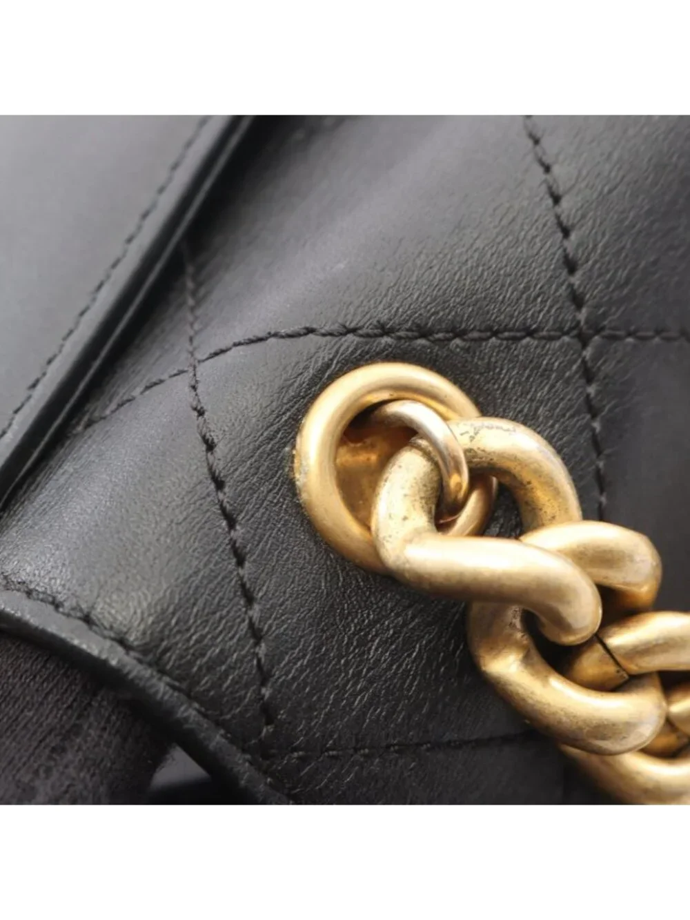 Chanel Shoulder Bag Quilted 2-Way Black Leather Chain